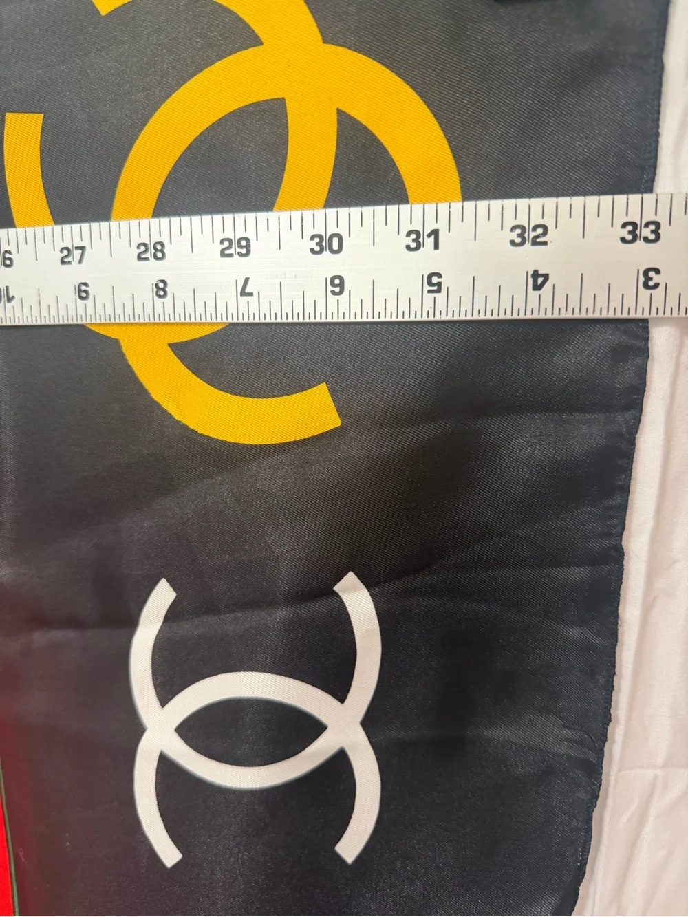 Black, Yellow & White Graphic Silk Scarf